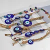 Lucky Eye Glass Blue Turkish Evil Eye Wisiorek Wiszące Wiszące Multi Color Bead Handmade Dekoracji do domu Salon Room Car Be254 G1019