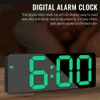 Digital Alarm Clock Lustro LED Night Lights Drzemka Wyświetlacz Time Desktop Lampa Home Decor 210804