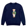 2021SS new cartoon loose round neck print bear plush long sleeve pullover bear t-shirtXXL