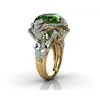 14K Yellow Gold color Emerald Gemstone Ring for Women Fine Anillos De Anel Bijoux Femme Jewellery Bizuteria 14K Gold Jade Ring 220210