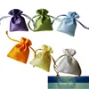 30 pcs / lote de seda de pano de seda bolsas de jóias de casamento sacos de presente sólido cor de embalagem de bolso de bolso festa de cetim armazenamento de armazenamento de fábrica