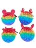 Rainbow Macaroon Fidget Toys Coins Purse Colorful Push Bubble Sensory Squishy Stress Reliever Autism Needs Anti-stress Toy Small bags
