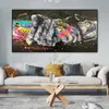 Graffiti Art Gesto della stretta di mano Pittura su tela Poster e stampe Street Wall Art Picture for Living Room Cuadros Home Decor