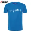 REM Mountain Heartbeat T-Shirt Mode Anniversaire Drôle 100% Coton Manches Courtes T-shirts Causal O-cou Tops Tees Hip Hop 210409