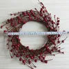6 Inch Inner Diameter Artificial Red Berry Rusty Star Christmas Wreath Candle Decoration Q0812