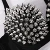 Kadın Seksi All-over Spike Rivet Dans Sütyen Metalik Punk Tarzı Gece Kulübü W715 210623