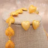 Orecchini Collana Set di gioielli 24K Catene con ciondolo a cuore e anelli per donne Ragazze Set per feste di compleanno africane color oro Dubai