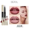 Dubbel - Slut Matt Non-stick läppfodral icke-blekande läppar Lips Lipsticks