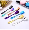 Ice Cream Spoons Stainless Steel Plated Dessert Scoop Tea Coffee Stirring Cake Sugar Honey Creative Kitchen Flatware RH9306