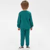 Najlepsze i najlepsze zestawy odzieżowe Baby Boy Dziewczyny Ubrania 2 Sztuk Stroje Fleece Bluza Z Kapturem Spodnie Bebes Dres Sportowy Odzież G1023