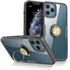 Étuis porte-anneaux pour Iphone 13 Pro Max Hybird Housse de protection en silicone souple pour PC avec béquille à rotation à 360 degrés