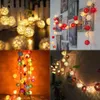 Batteriebetriebene 2 m 20 Rattan-Kugel-LED-Lichterkette, Urlaubs-Weihnachtsbeleuchtung im Freien, Guirlande Lumineuse Luces Decorativas Y0720