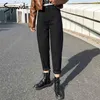 Syiwidii ​​svart jeans kvinna elastisk hög midja denim byxor cowboy streetwear koreanska mode street stil pojkvän kläder 210809