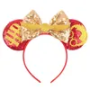 Akcesoria do włosów 5 '' Duże cekiny Bow Cartoon Mouse Ears Hairband Kids Headband Kobiety Party Dekoracja Europejska Modna