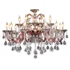 Lustres violet romantique lampe en cristal plafond salle à manger lampes chambre lustre éclairage luxe vie