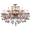 Candelabros Roxo Romântico Lâmpada De Cristal Teto Dinando Lâmpadas Quarto Candelabro Iluminação Luxo Vida