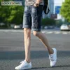 Jeans masculino 2022 shorts jeans hole remendo capris vencedor estudante de verão alongamento slim fino mendigos 'calças de bicicleta masculino hip hop