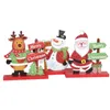 Kerstdecoratie Houten Xmas Desktop Decoraties Oude Man Engelse Ornamenten Merry Christmas Gifts Cartoon Santa Snowman Eland XD24912