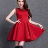 가을 봄 여성 드레스 스팽글 작은 옷장은 공간 코튼 조끼 드레스 레드 블랙 로즈 드레스 586H 210420