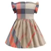 Sommarflickor Plaid Klänningar Lyx Baby Girl Ärmlös Vest Dress Fashion Barn Casual Kjolar Kids Princess Kjol 2-7 år