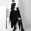 Asymmetrical Patchwork Mesh Skirt For Women High Waist Plus Sizes Skirts Female Fashion Clothes Spring 210521