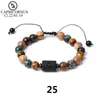 12 Constellation Classic Strands Casal Pulseira Picture Tigre Olho Pedra Natural Rodada Bordada Bordada Cordilheira Livre Tamanho Cura Pulseiras