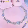 Iced Out Bling Cubic Zirconia 11mm Miami Kubansk Länkkedja Hjärtan Halsband Rosa Hjärta CZ Charm Choker Smycken Hiphop För Kvinnor 220218