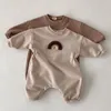 Autumn Winter Infant Baby Boys Girls Cartoon Rainbow Rompers Clothing Kids Boy Girl Long Sleeve Clothes 210521