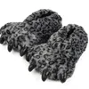 Inverno Leopardo Imprimir Chinelos Animal Animal Animal Garra Urso Paw Tigre Dinossauro Pata Peluche Quente Casa Não-Slip Bottom Men e Wome Y0427