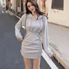 Casual Dresses Autumn Winter Purple Women'S Hooded Sweater Dress Sexy Mini One-Piece Japanese Sweet Lolita Bag Hip Short 2022