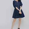 Sweet Puff Sleeve Klänningar Japan Stil Vintage Elegant V-Neck Mini Dress Kvinnor Bright Line Decoration Design Vestidos Mujer 210514