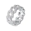Iced Out Diamond Rings Men's Prong Setting Bling 5A Cubic Zirconia Ring Fashion Hip Hop Jewelry