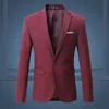 Plus size M-6XL jaqueta blazer dos homens de alta qualidade elegante um botão fino ajuste terno jaqueta masculino negócios casual cor sólida blazers