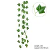 Декоративные цветы венки 2,3 м Искусственный плющ зеленый лист гирлянды растения фальшивая виноградная ротанская строка для домашнего сада висит декор Silk DIY WR