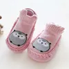 First Walkers TELOTUNY Shoes For Baby Bon Born Girls Boys Cartoon Animal Print Soft Sole Anti-Slip Knitted Socks Slipper Casual