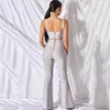 2021 женская повязка на набор 2 шт. Ремень без рукавов бюстье и длинные колокольнические брюки сексуальные знаменитости вечеринки вечеринки Vestidos Y0625