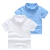 Katı Renk Erkek Polo T-Shirt Yaz Zarif Kız Tops Tees Pamuk Kaliteli Gömlek Çocuk Giysileri G1224