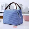 Borsa termica per il pranzo a righe Borsa termica in tessuto Oxford Borse termiche multicolori Borsa impermeabile Scatola per la colazione Cibo da viaggio per picnic portatile 5030 Q2