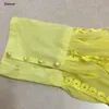 Plus size vestidos africanos moda feminina áfrica amarelo lanterna manga uma linha mini elegante noite clube usar vestido sem cinto