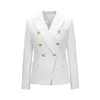 Kvinnors kostymer Blazers Plaid Blazer Office Lady White Fall Jacket för kvinnor Bleizer de Mujer