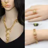 Afrikanska fina smycken sätter guldfärg halsband örhängen sätta indiska armband ringar för kvinnor dubai nigerian bröllop gåvor h1022