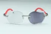 Vendita diretta lenti fotocromatiche da taglio 8300817 occhiali da sole con diamanti infiniti rosso aste in legno naturale 58-18-135mm
