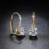 Drop Dangle Earring for women 14K Gold Plated Leverback Earrings with Cubic Zirconia Rhinestone Hoop Earings Fashion Jewelry Girls