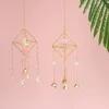 Interiördekorationer Fashion Bohemian Style Metal Crystal Wind Chime Star Moon Pendant Home Bedo Auto Dekoration Tillbehör