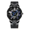 Creative Special 3D Hollow Out Wheel Wheel Mens Watch Sprzedawanie zwykłych zegarków osobowościowych Moda popularny stalowy zespół WR233I