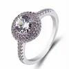 Gemstone Women Diamond Ring Round Cyrstal Engagement Wedding Rings Band Jewelry Will and Sandy Gift