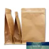 50 piezas de papel Kraft marrón bolsa de pie autosellante muesca de lágrima Doypack reutilizable resellable bolsas de almacenamiento de granos de café bolsas precio de fábrica diseño experto calidad más reciente