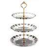 Gold silver stainless steel round cake stand wedding birthday cake rack home creative nut candy pastry plate party supplies free ship