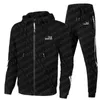 Mens Tracksuits Classic Printed Sports Två Piece Set Outdoor Mens och Kvinnor Running Zipper Hoodie Tracksuit