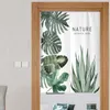 Curtain & Drapes Plant Leaves Painting Doorway Fabric Noren Short Kitchen For Living Room Entrance Decor Hanging Door
